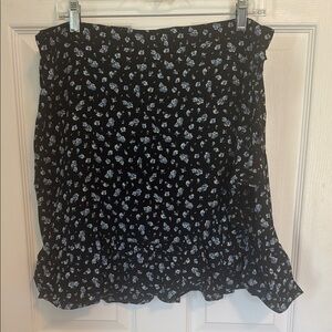 Madewell Crepe Navy Floral Mini Skirt